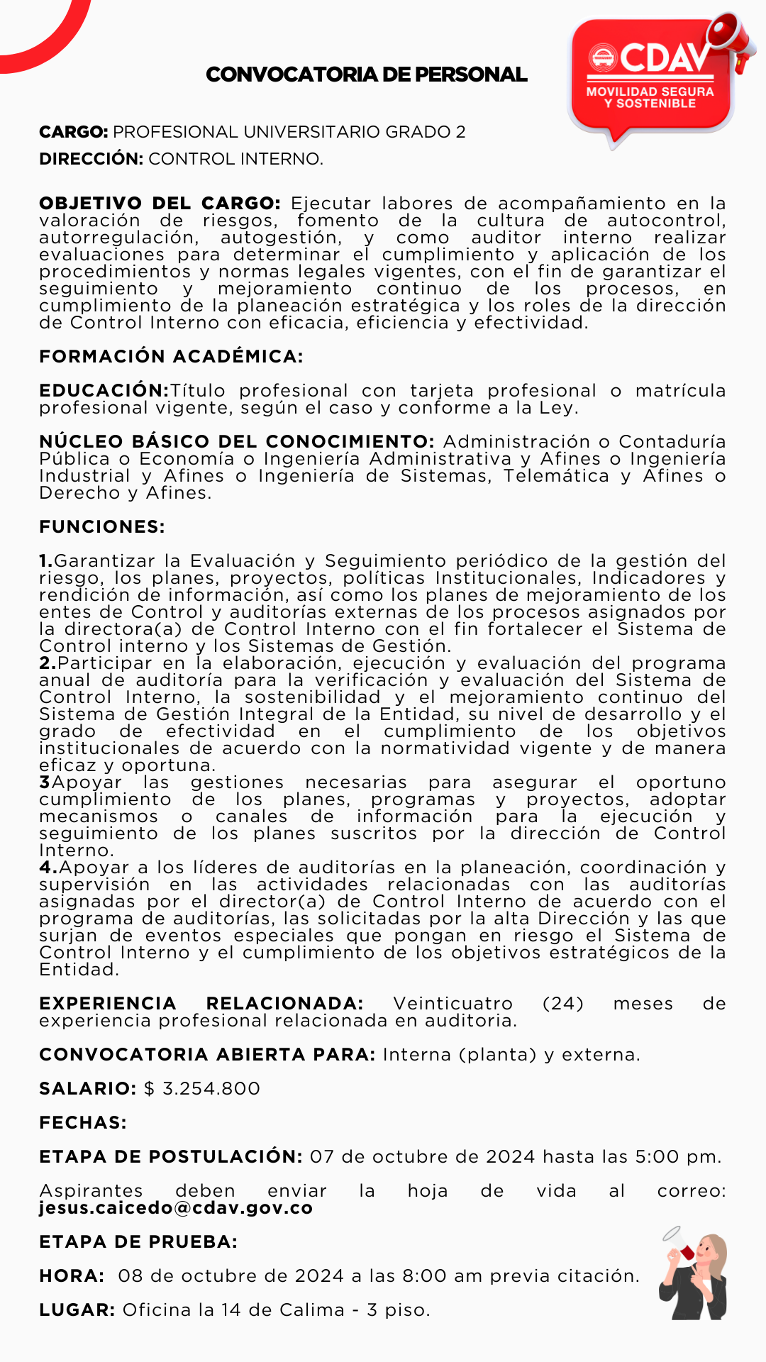 Convocatoria Profesional Universitario Grado 2